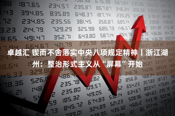 卓越汇 锲而不舍落实中央八项规定精神丨浙江湖州：整治形式主义从“屏幕”开始