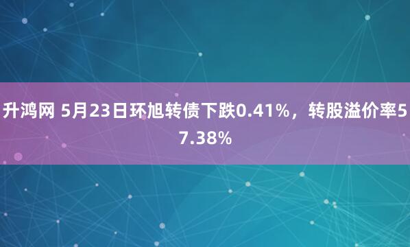 升鸿网 5月23日环旭转债下跌0.41%，转股溢价率57.38%